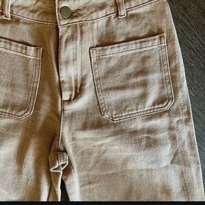 NWOT DISSH peri tan wide leg denim jean